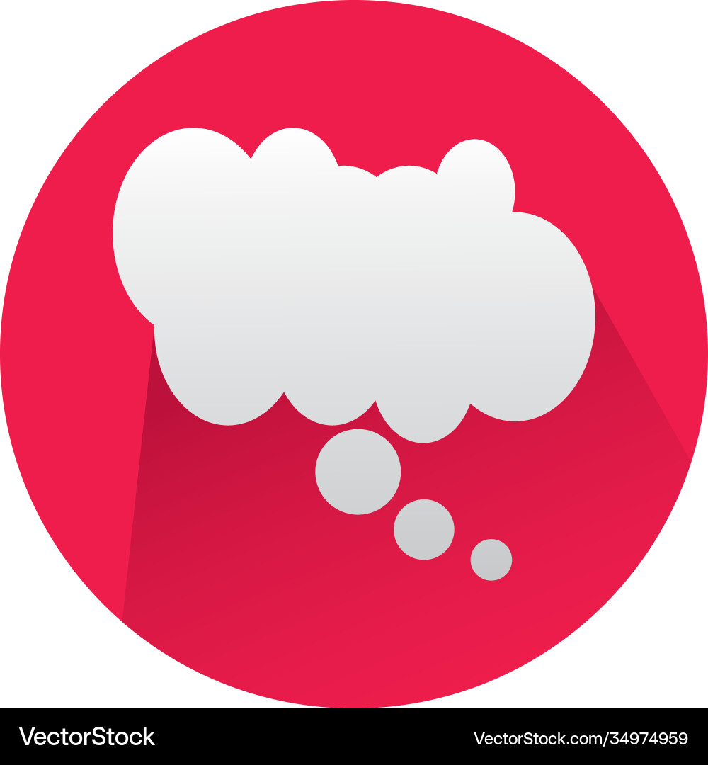 Speech bubble in circle red isolated icon vector image