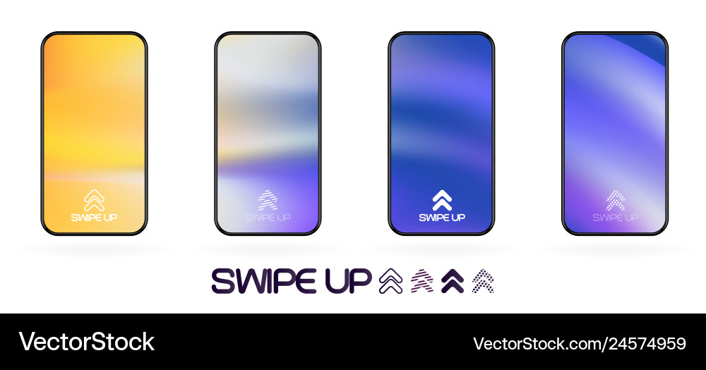 Swipe up template with abstract backdrop Vector Image