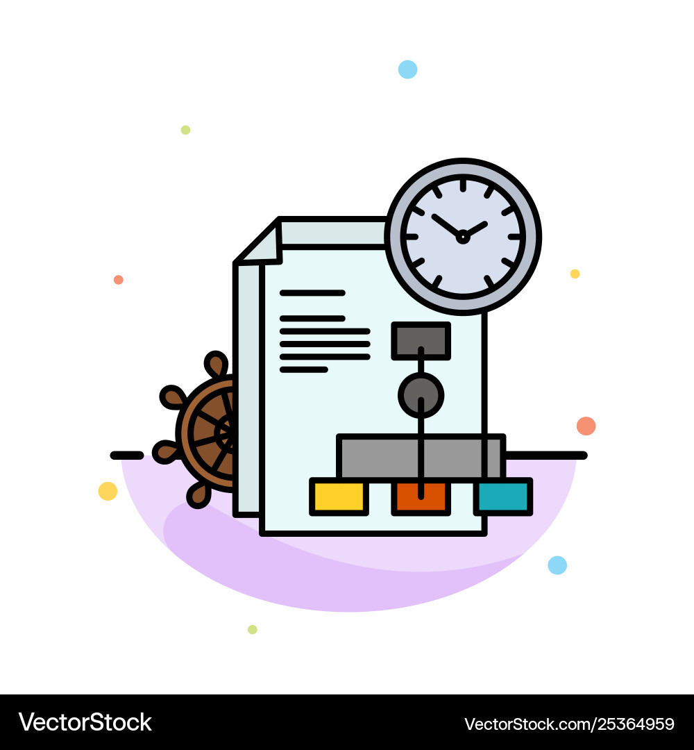 Time file report business abstract flat color vector image