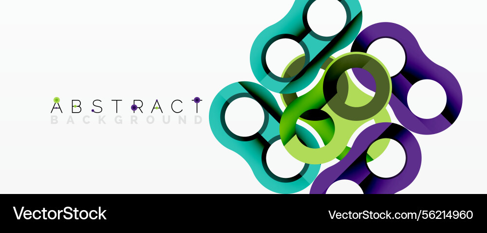 Colorful abstract design features interconnected Vector Image