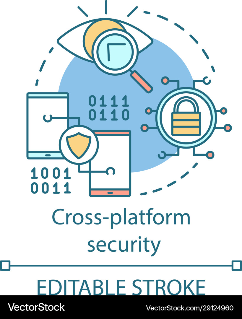 Cross platform security software concept icon Cross platform security software concept icon Vector Image