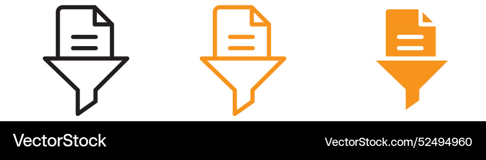 Data filtering icon set information processing vector image