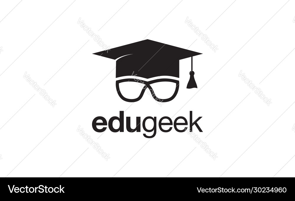 Education Eyeglasses Logo - Graduation Concept Vector Image