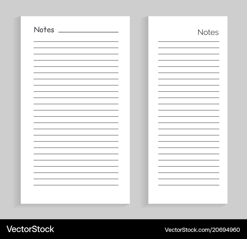 Empty Paper Sheets - Notes Set vector image