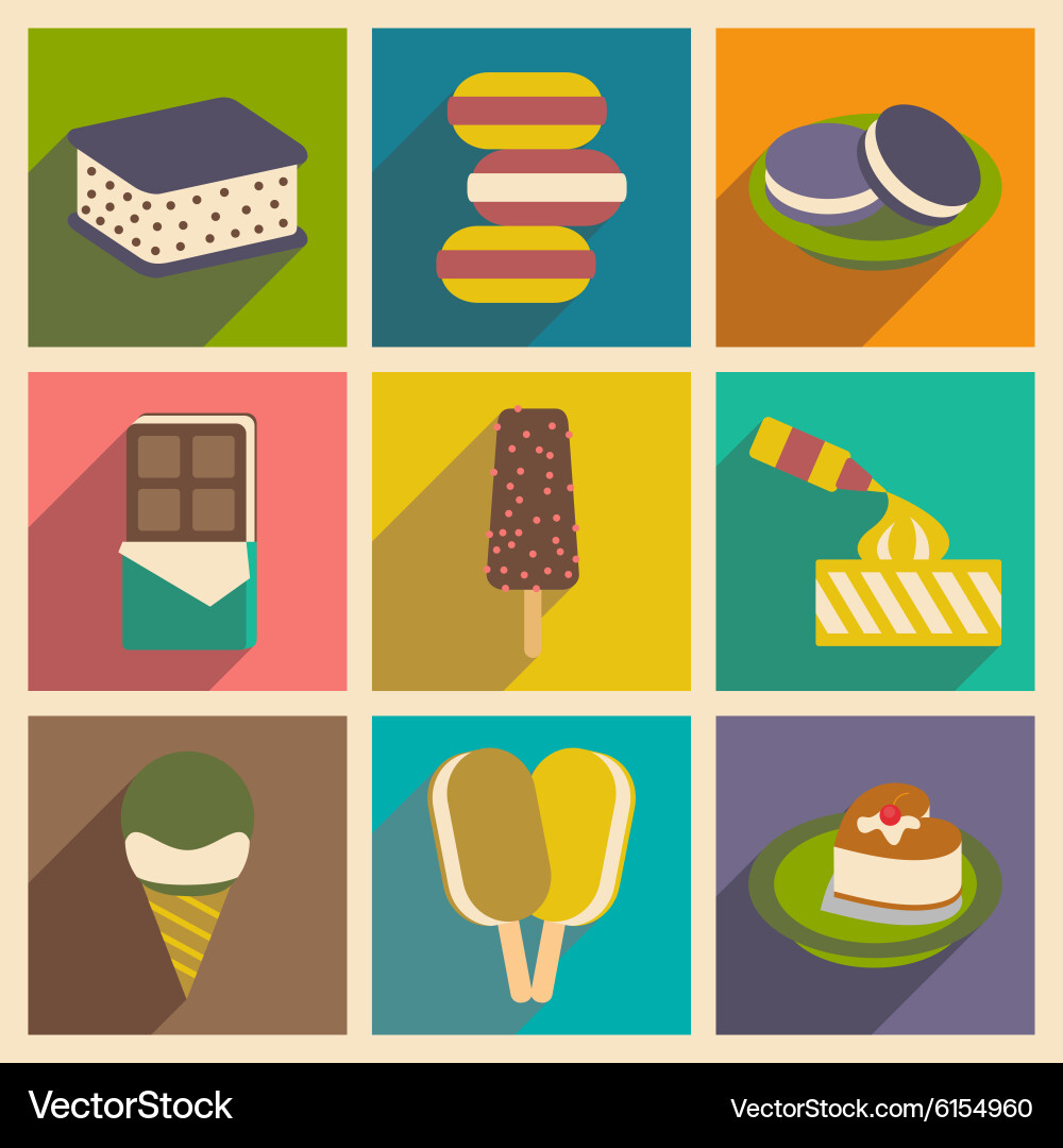 Flat with shadow concept and mobile application Vector Image