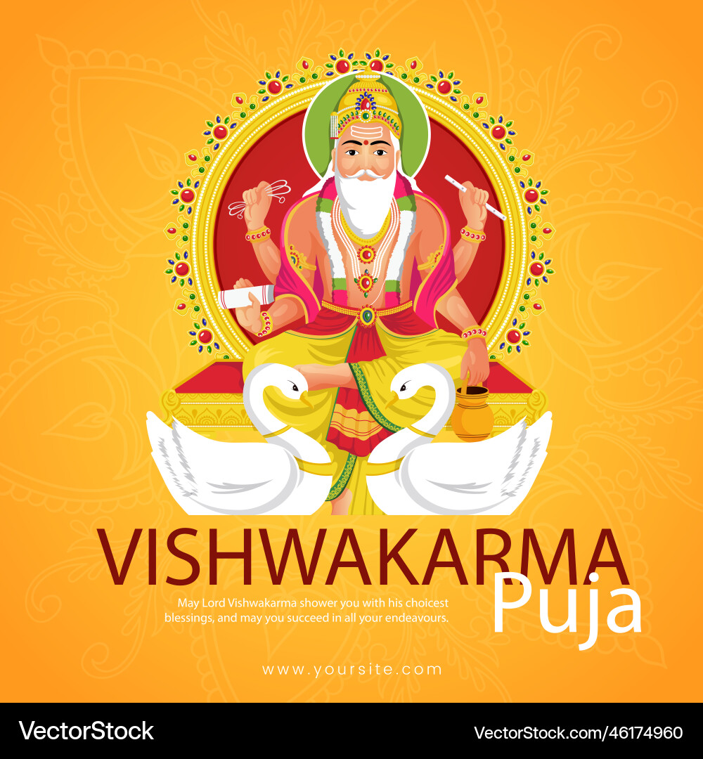 Happy vishwakarma puja banner design Happy vishwakarma puja banner design vektorbild