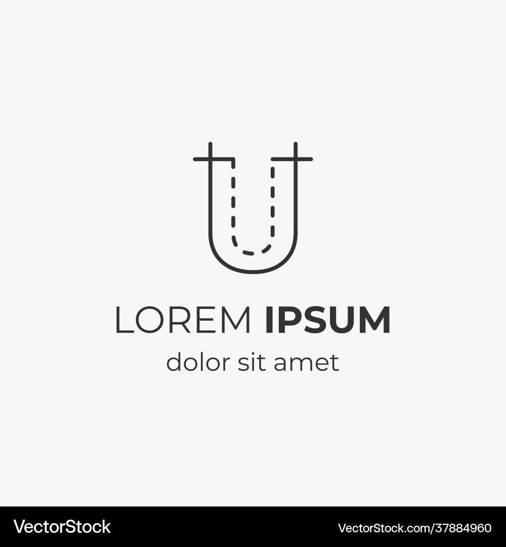 Initial letter u with architecture element Initial letter u with architecture element vector image