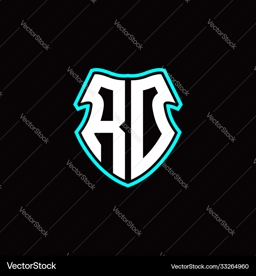 R o initial logo design with a shield shape R o initial logo design with a shield shape vector image