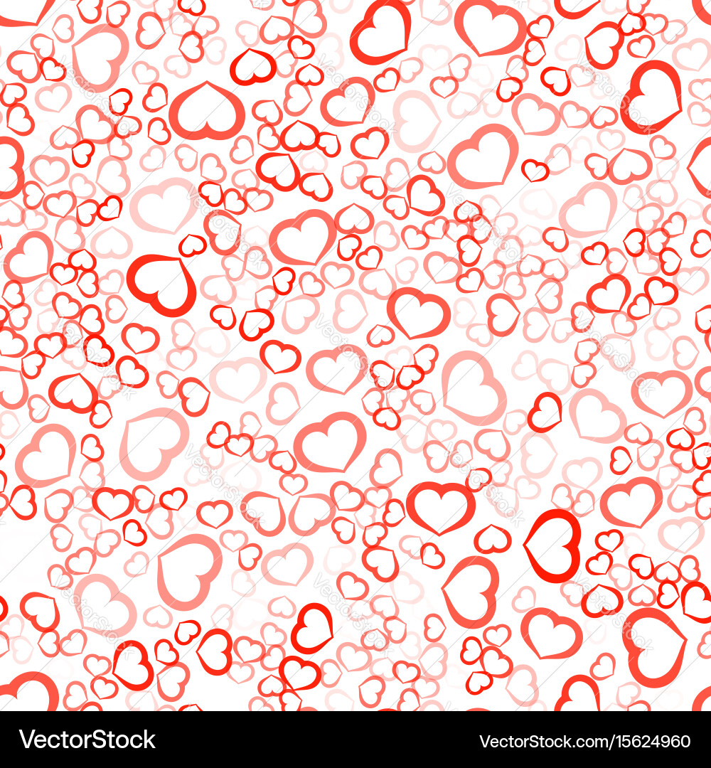 Red heart random seamless pattern vector image