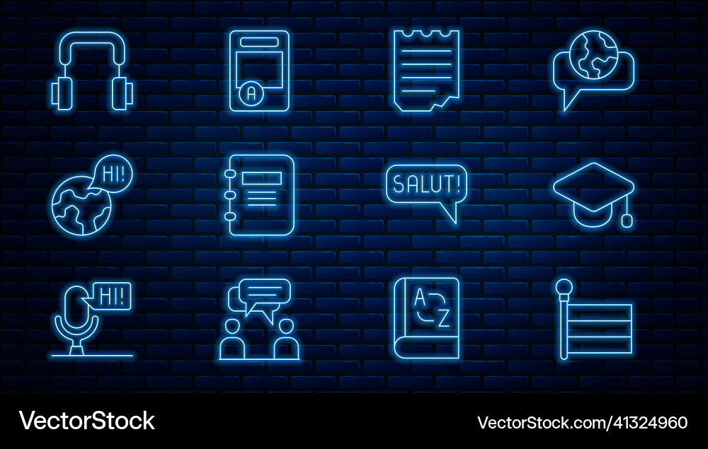 Set line flag graduation cap notebook learning Vector Image
