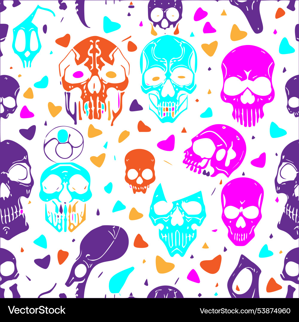 Skeletons calacas abstract pattern Skeletons calacas abstract pattern Vector Image
