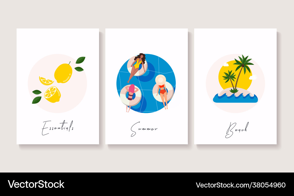 Sommer-Banner-Set Wesentliche Sommer-Banner-Set Wesentliche vektorbild