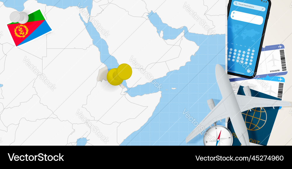 Travel to eritrea concept map with pin Travel to eritrea concept map with pin vector image
