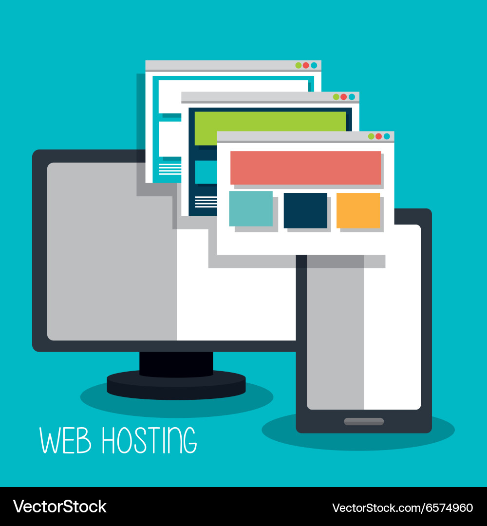 Web housting and technology design Vector Image