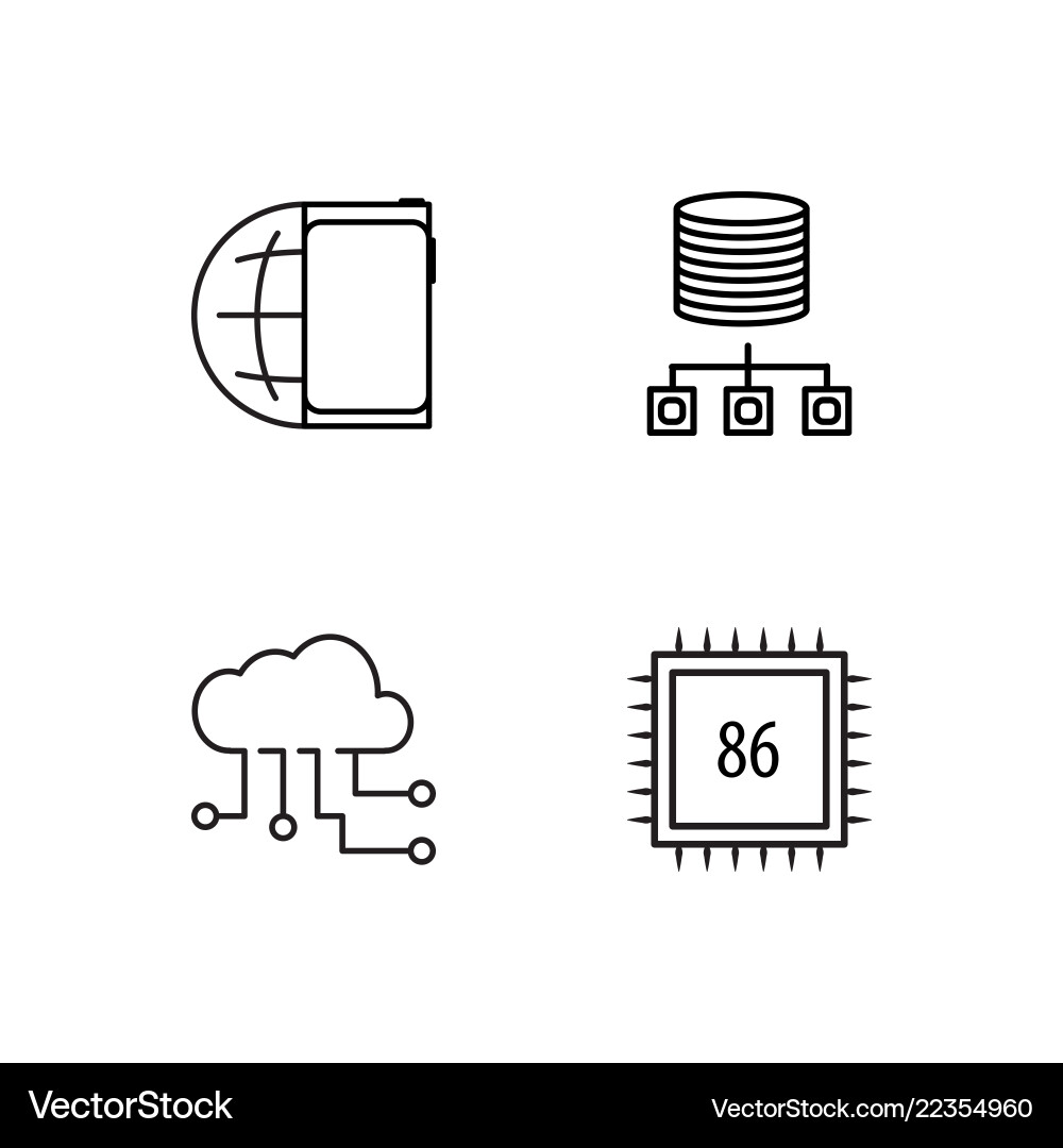 Web simple outlined icons set Web simple outlined icons set vector image