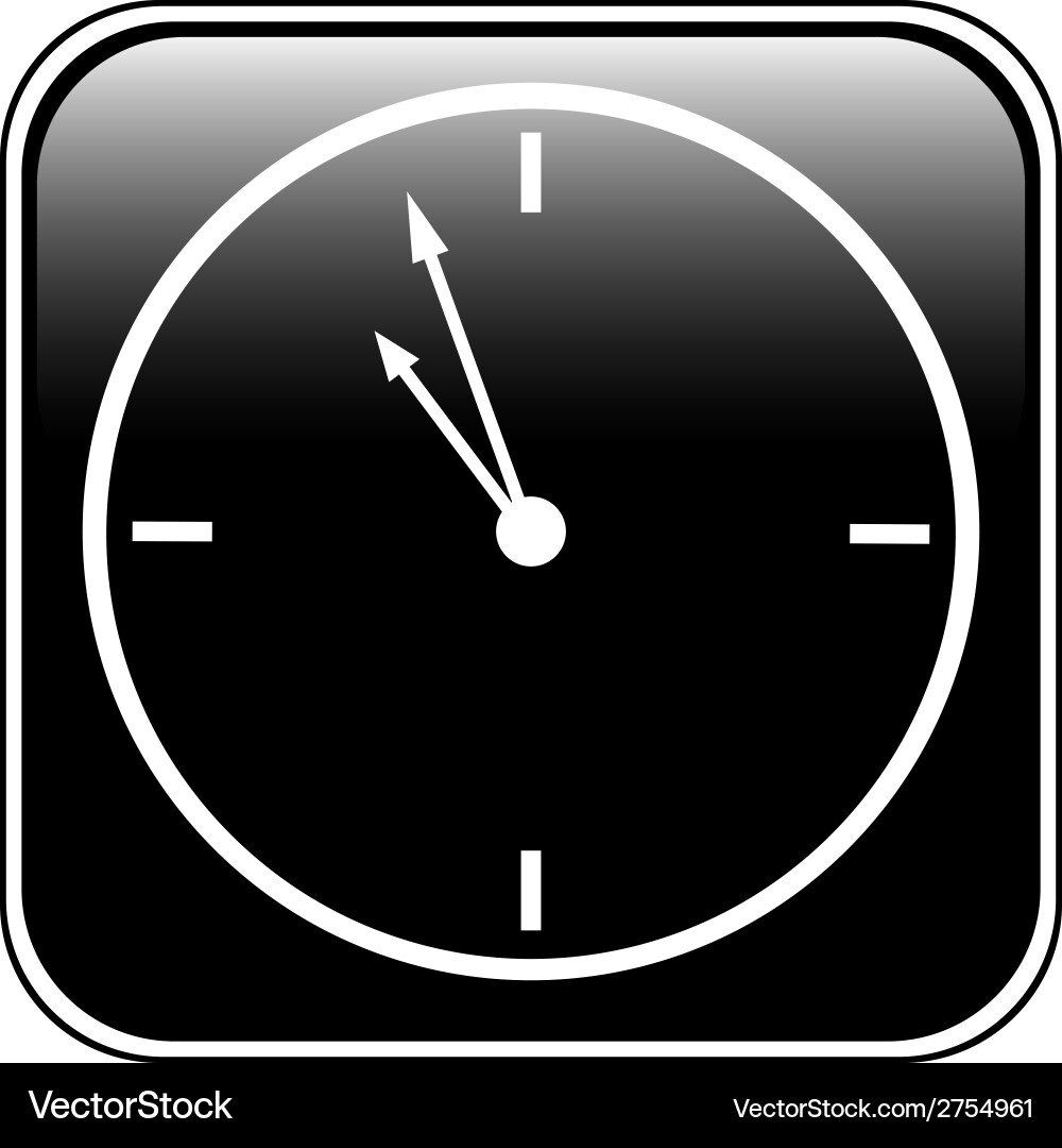 Clock button vector image
