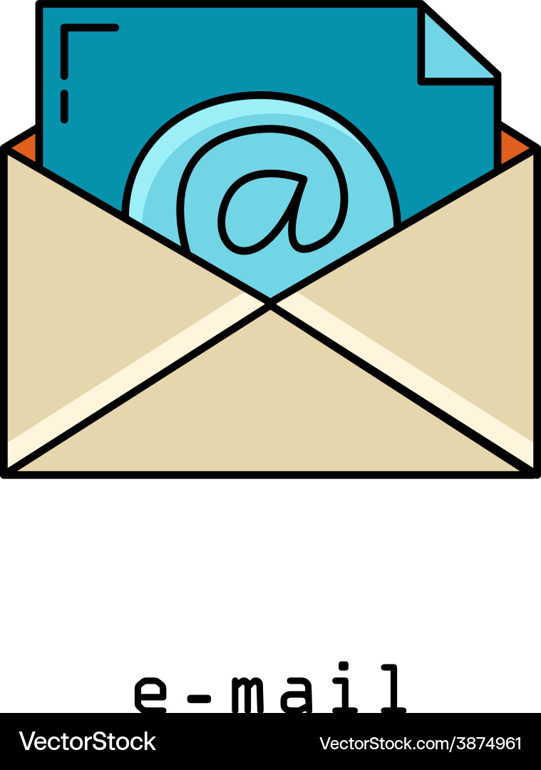 Concept representing email envelope Vector Image