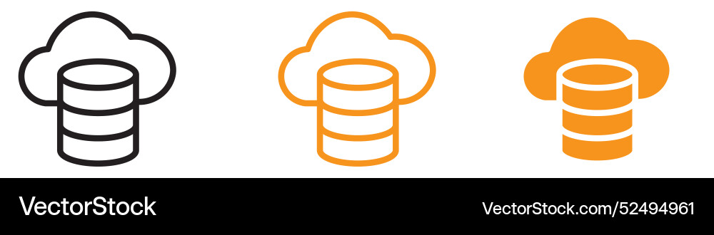 Data storage icon set digital archive Data storage icon set digital archive vector image