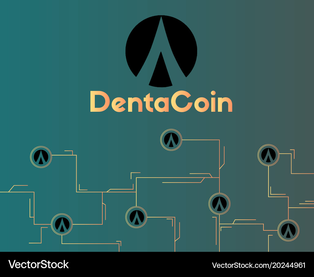 Dentacoin blockchain circuit style background vector image