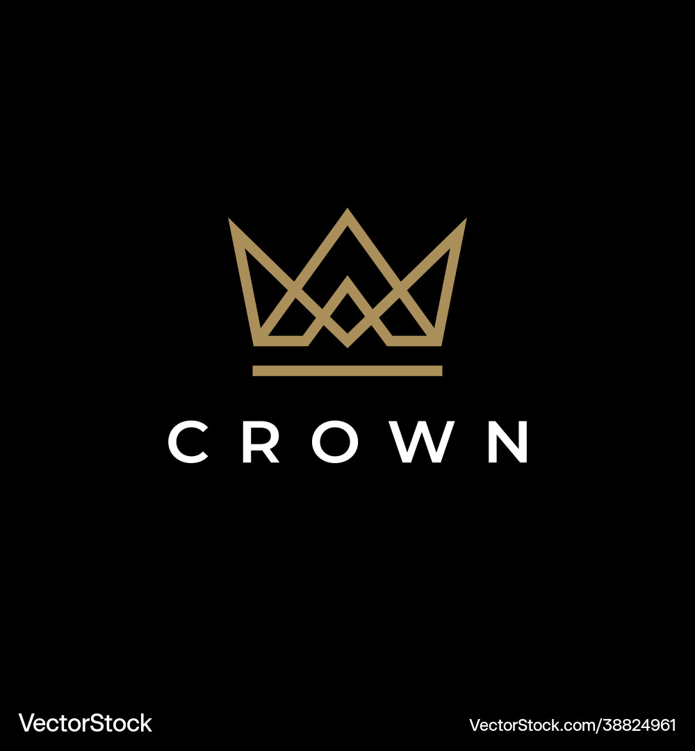 Gold Crown Logo Vector Image