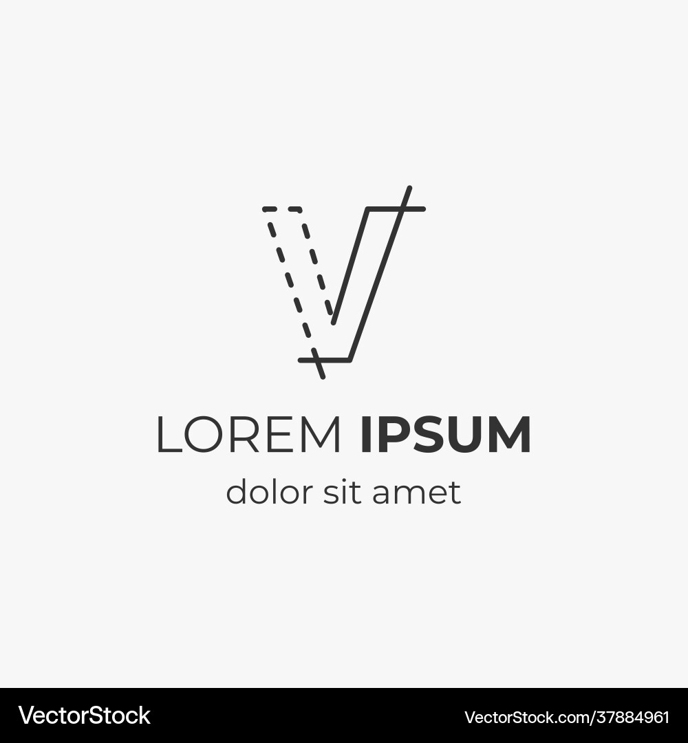 Initial letter v with architecture element Initial letter v with architecture element vector image