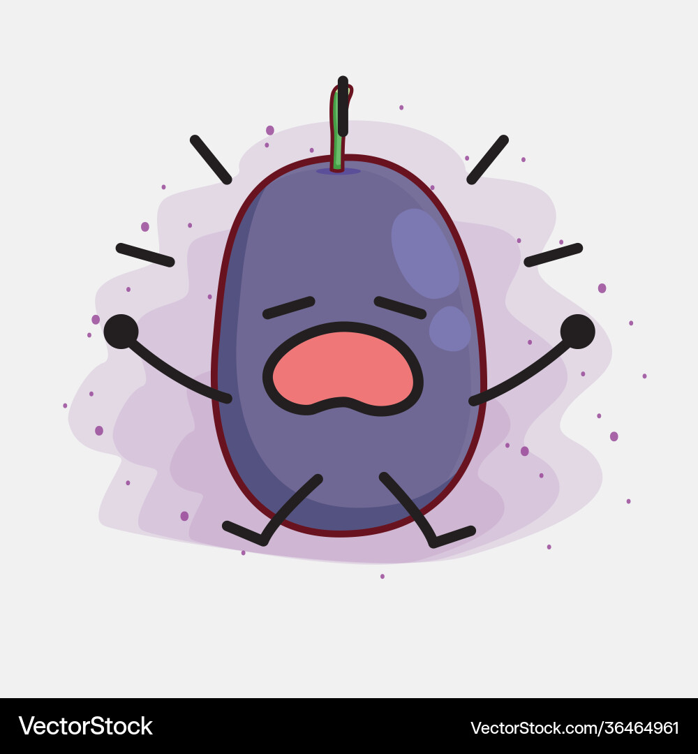 Java plum fruit cute character with simple face vector image