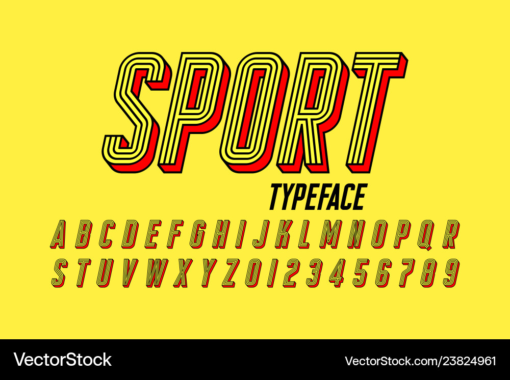 Retro style 3d font Retro style 3d font vector image