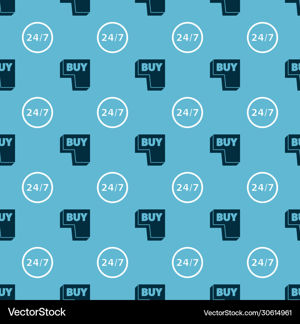 Set buy button and clock 24 hours on seamless Set buy button and clock 24 hours on seamless vector image