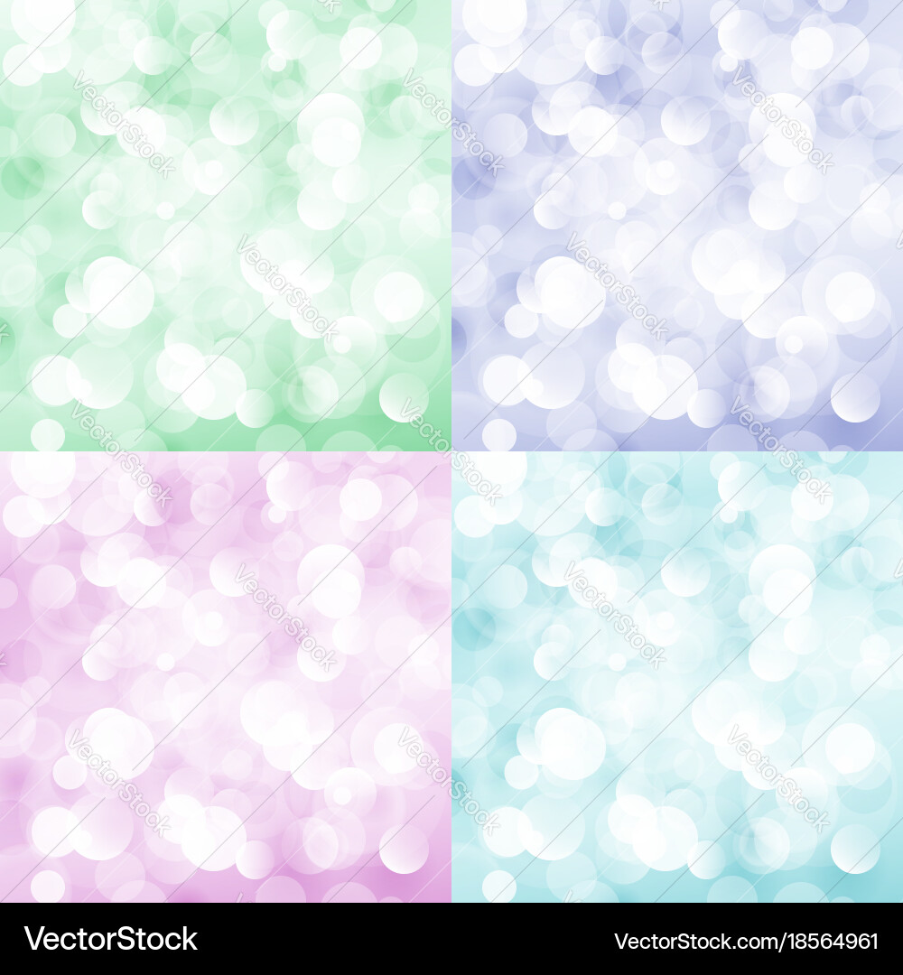 Set of soft colorful bokeh background Vector Image