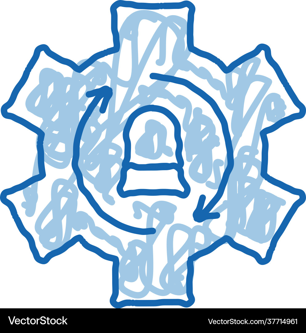 Signalization code mistake working process doodle vector image