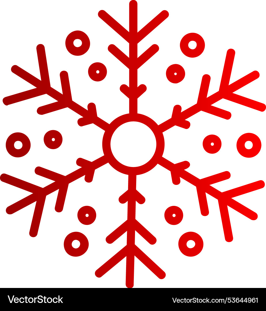 Snowflake line gradient icon vector image
