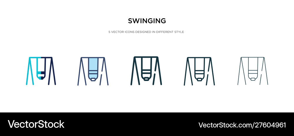 Swinging icon in different style two colored Vector Image