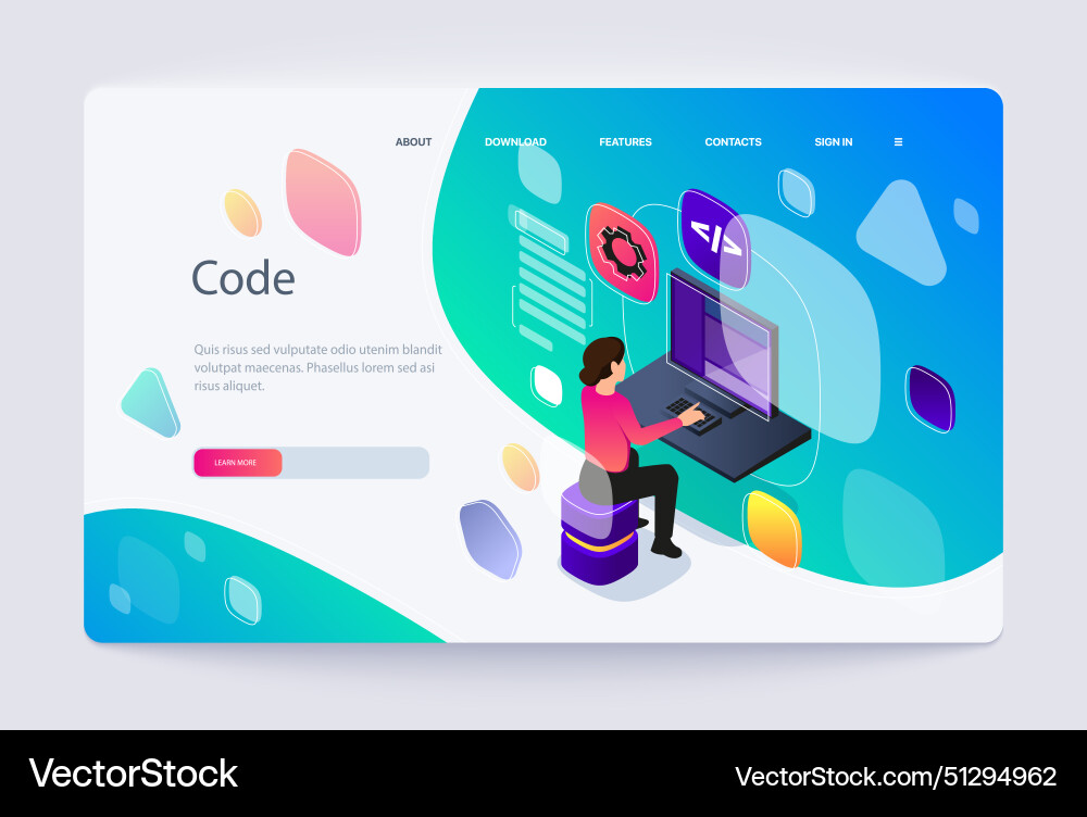 A person sitting and coding on laptop A person sitting and coding on laptop vector image