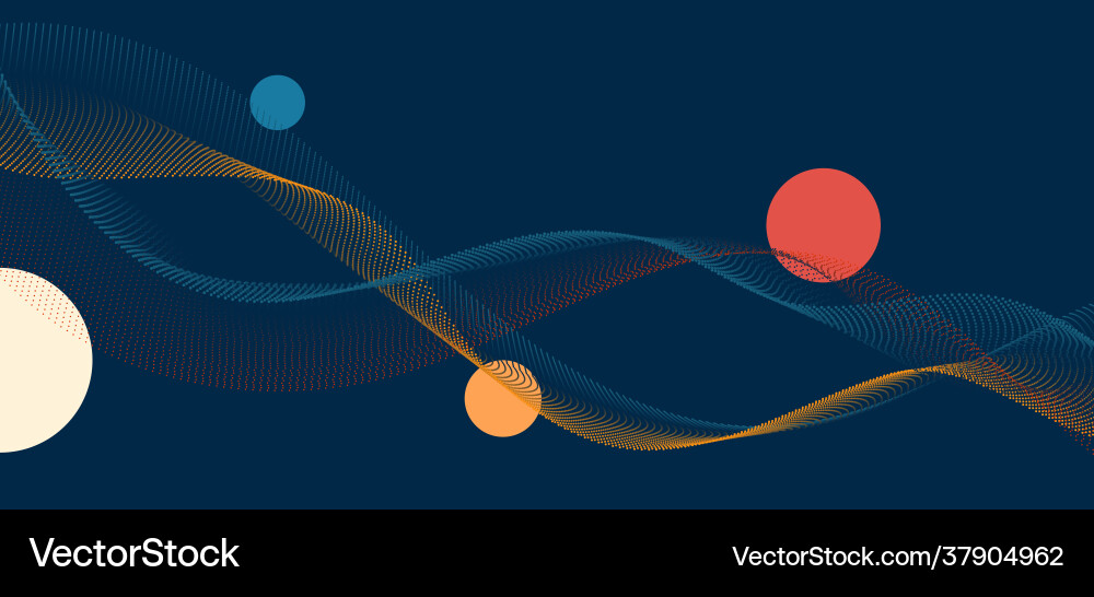 Abstract particles dot wave lines with circles Abstract particles dot wave lines with circles vector image