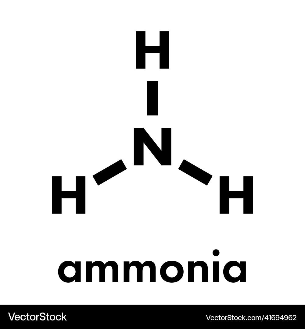 Ammonia nh3 molecule skeletal formula – Royalty-Free Vector | VectorStock, image size:1000x1080