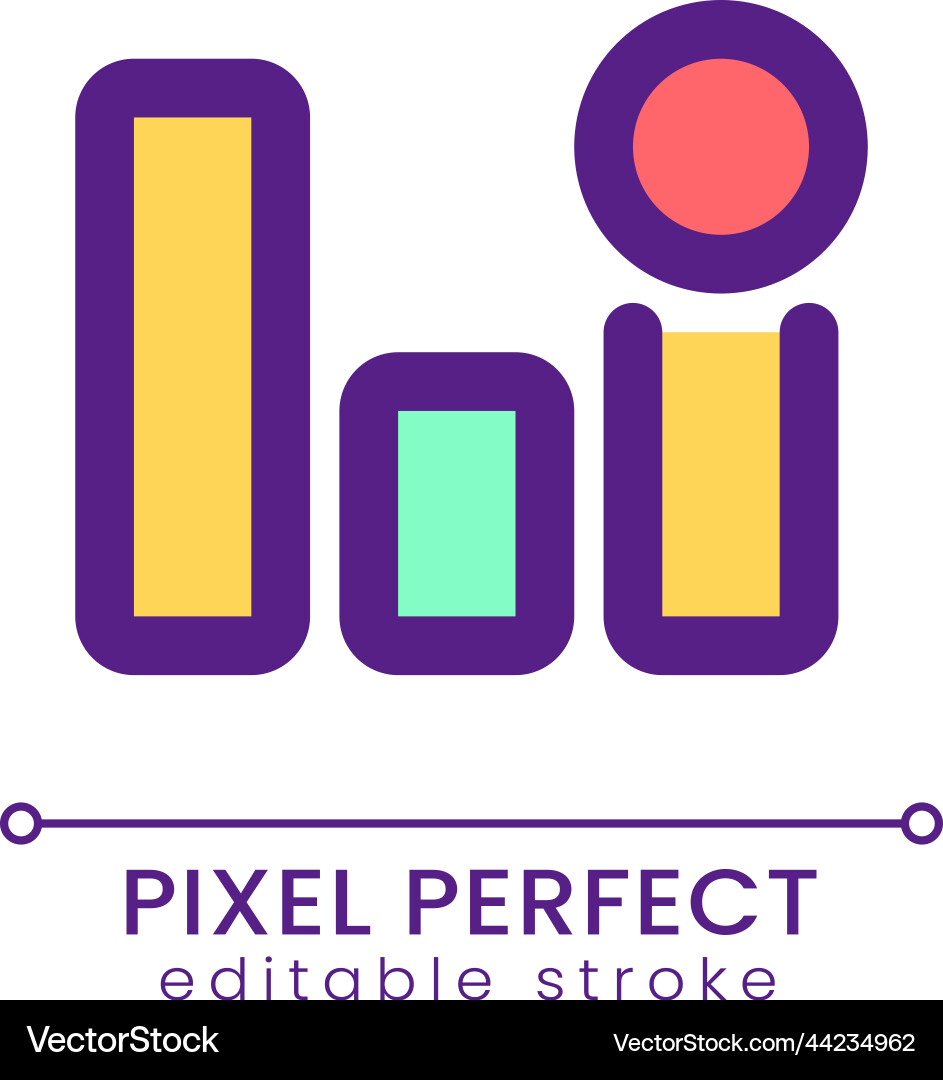Analytic app notification pixel perfect rgb color Analytic app notification pixel perfect rgb color vector image