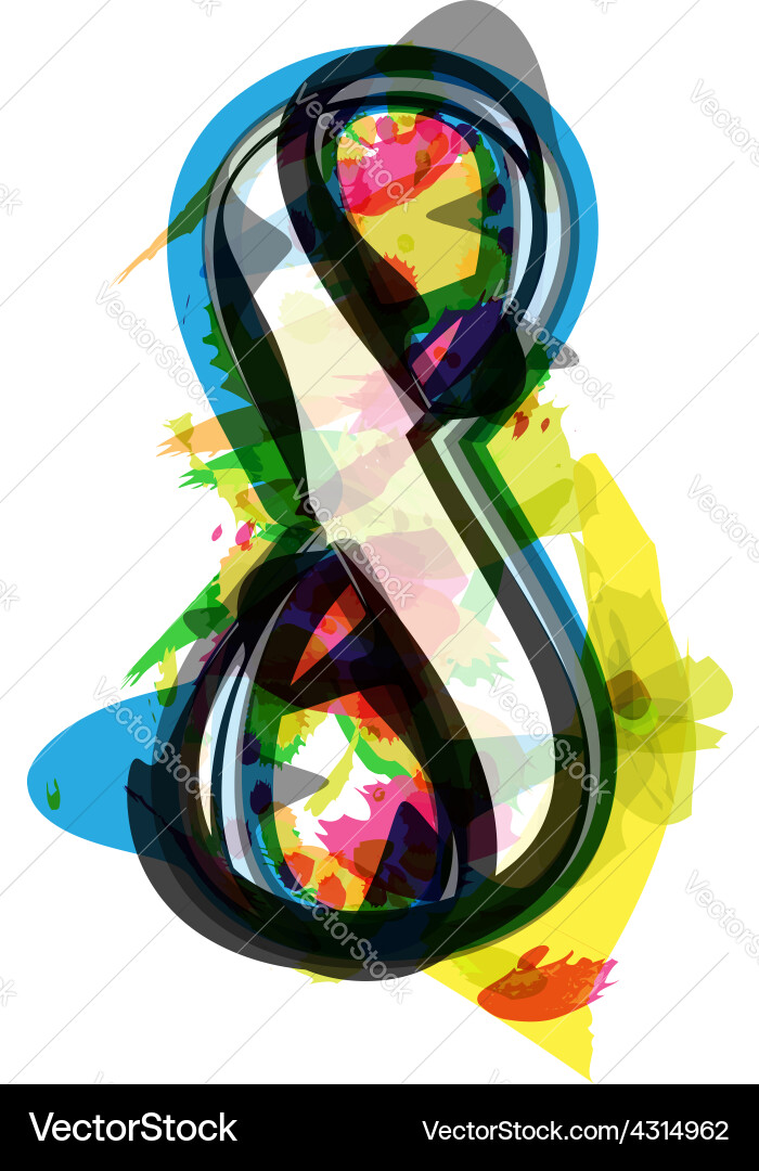 Artistic font - number 8 Vector Image