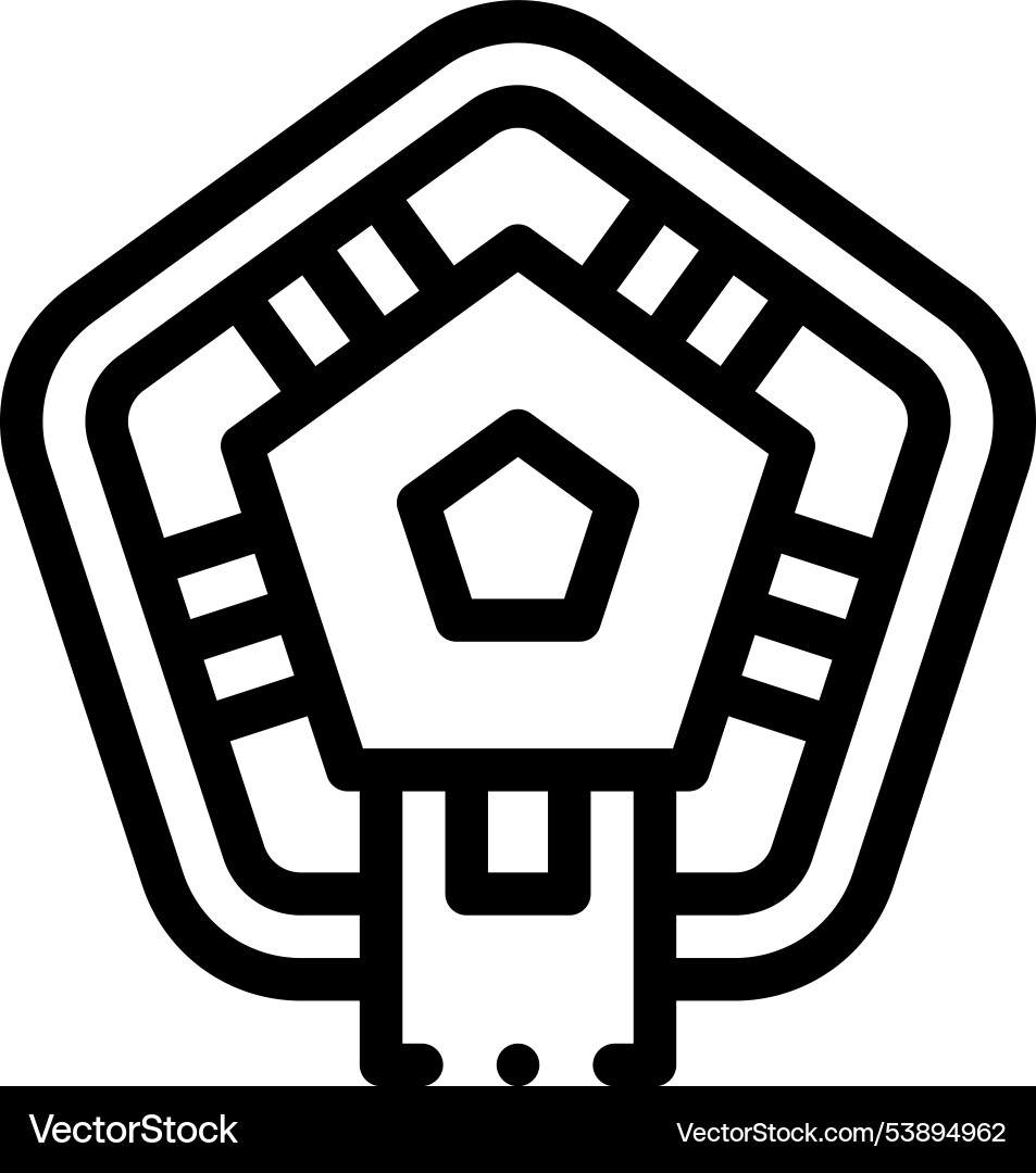 Fortress icon thin linear style design isolated vector image