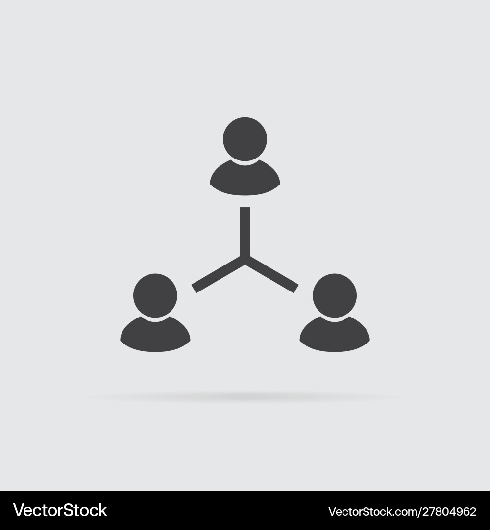 Hierarchical structure icon in flat style Vector Image