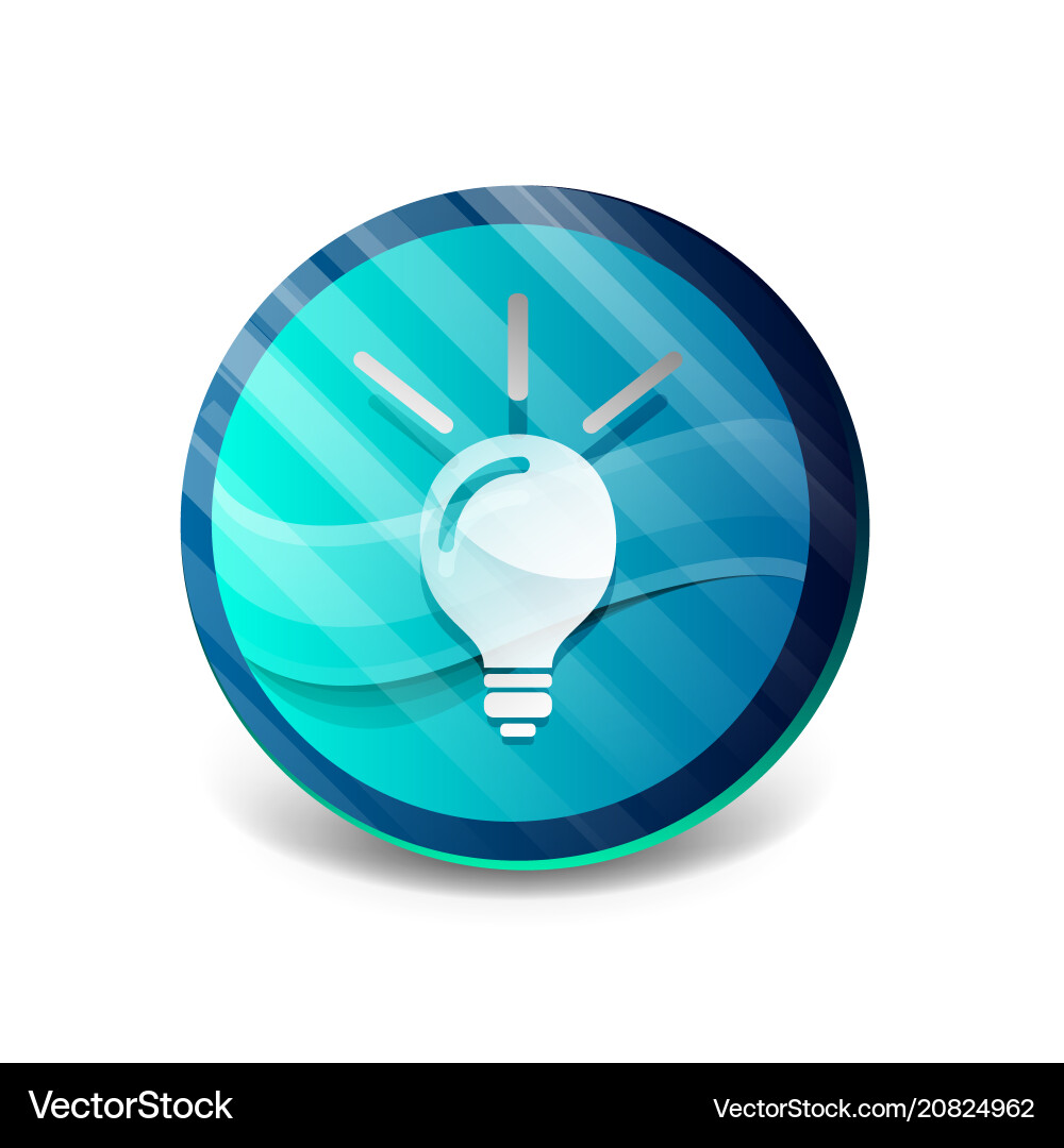 Light bulb new idea concept web button vector image