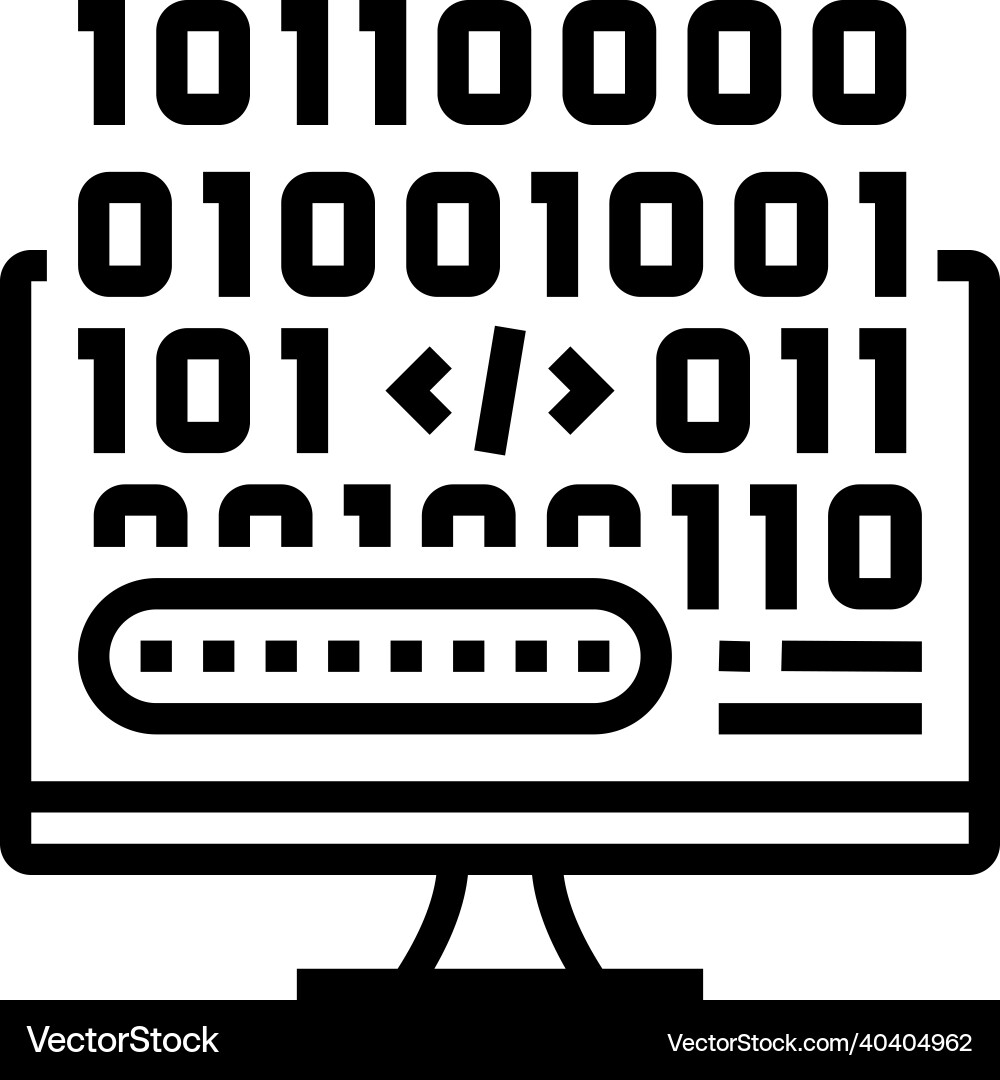 Microcode development line icon Vector Image