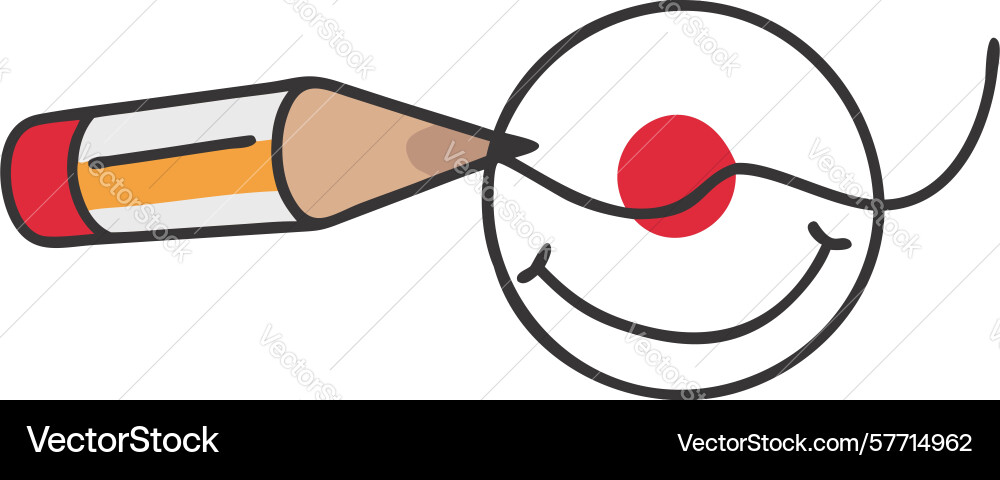 Pencil drawing circle with arrow process or loop vector image