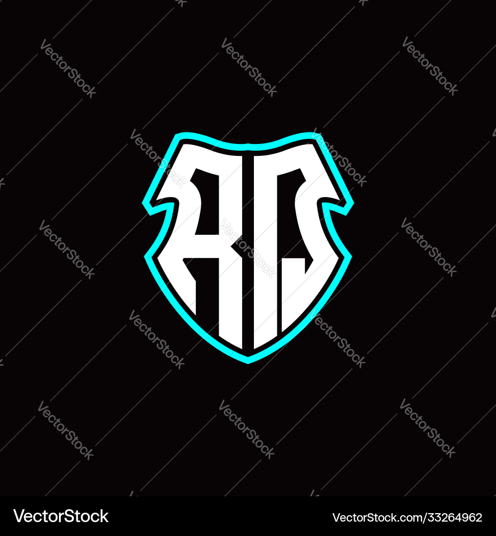 R q initial logo design with a shield shape R q initial logo design with a shield shape vector image
