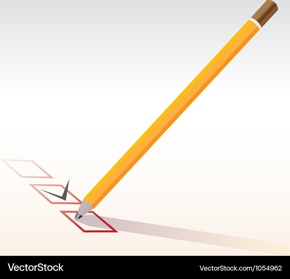 Realistische Bleistift auf Papier - Checkbox Vektorbild