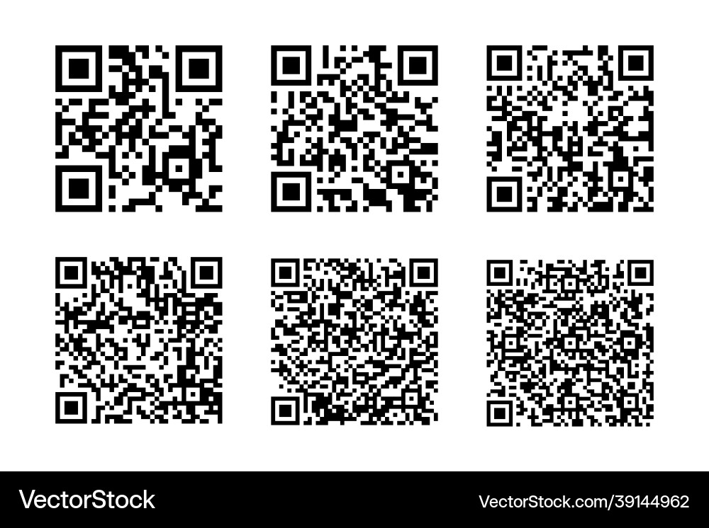 Set of qr code isolated on white background vector image