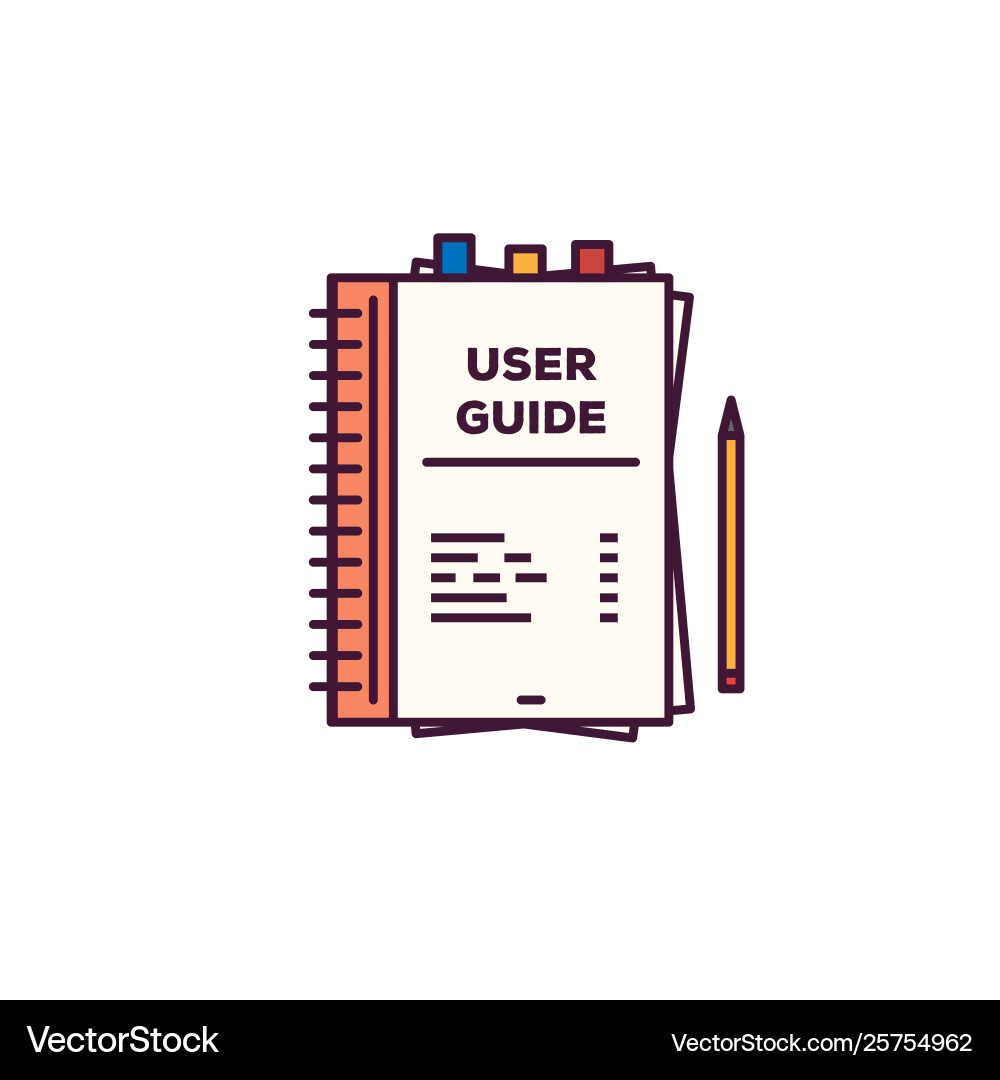 User Guide Book Line Style vector image