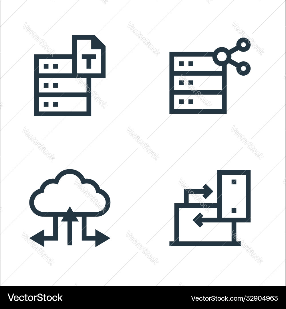 Big data line icons linear set quality Vector Image