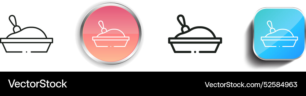 Cat box icon thin linear regular and button style vector image
