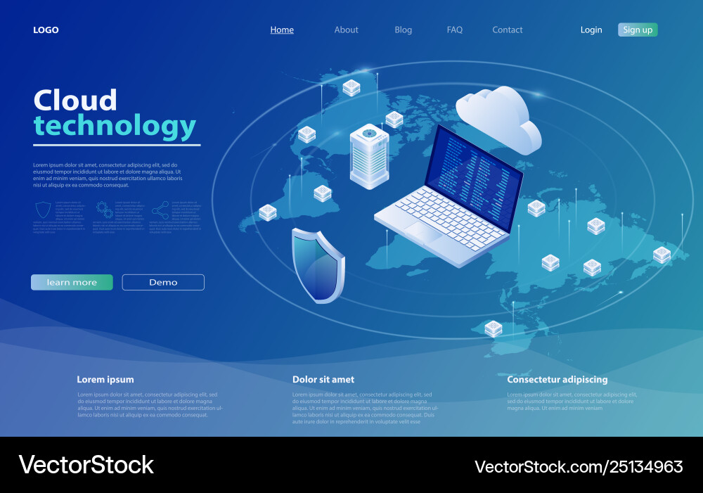 Cloud Computing Data Center vector image