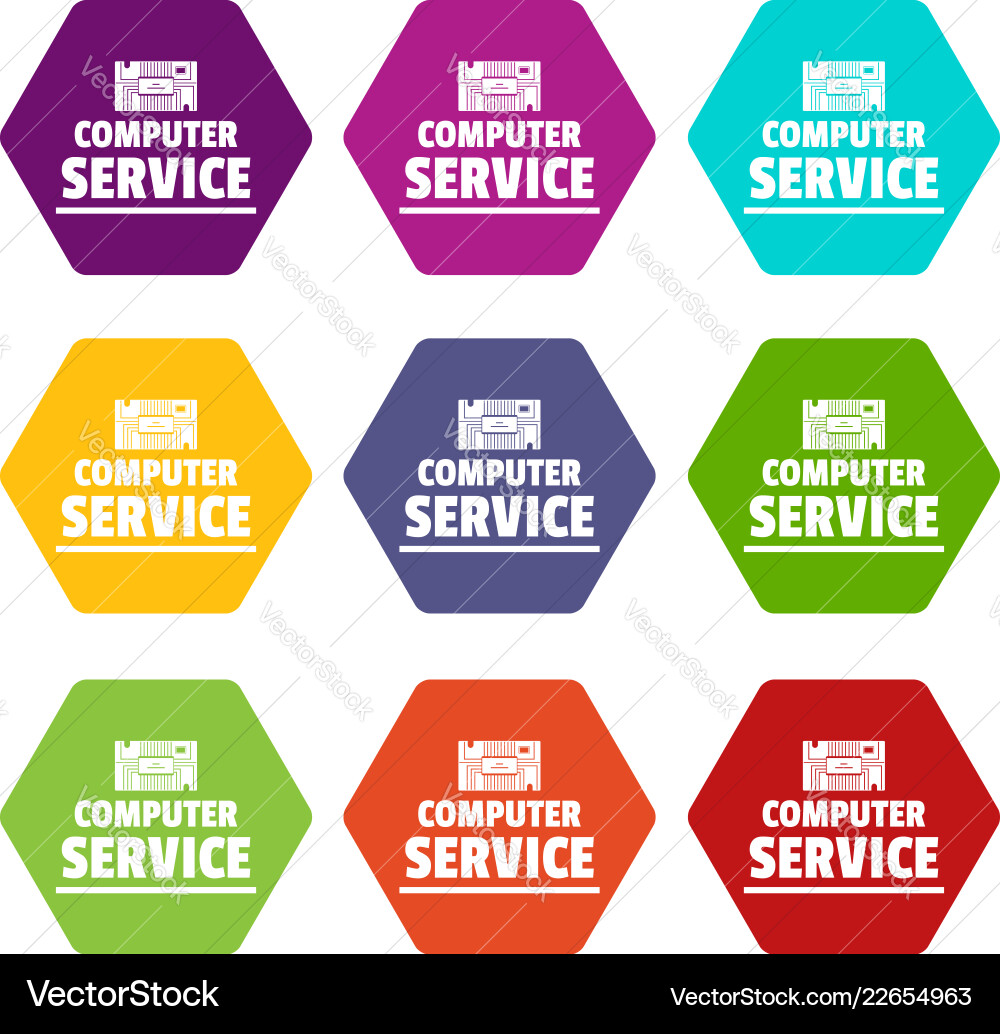 Computer service icons set 9 Computer service icons set 9 vector image